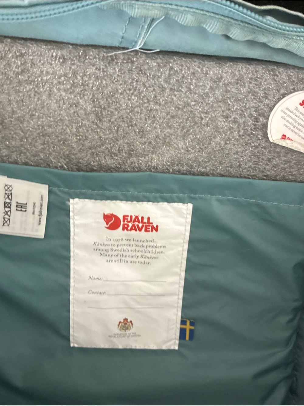 Fjallraven Kanken 23510 Backpack Seat Pad Blue Gray Travel School - Picture 14 of 14